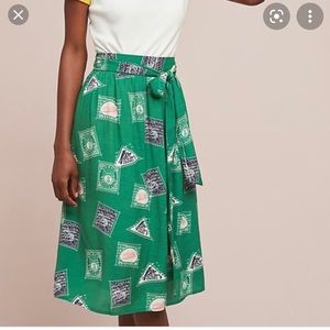 BNWT Anthropologie green skirt, size XL